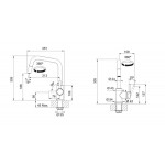 Kitchen tap Deck-mounted material: Brass with shower, color: Black surface: Matt Deck-mounted Kitchen tap Deck-mounted material: Brass with shower, color: Black surface: Matt Deck-mounted