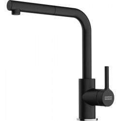 Kitchen tap Deck-mounted material: Brass with shower, color: Black surface: Matt Deck-mounted
