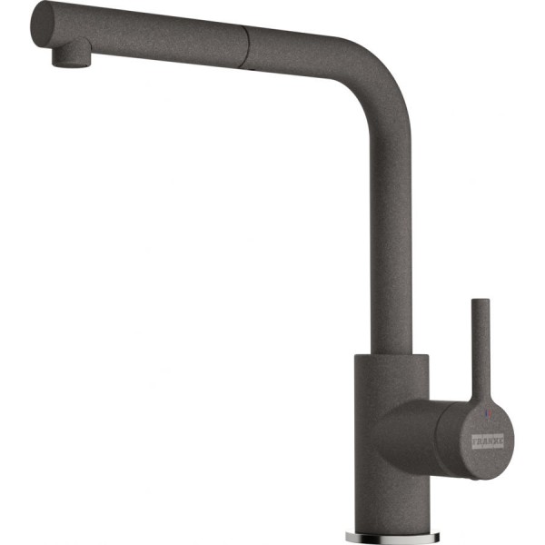 Kitchen tap Deck-mounted material: Brass with shower HP, color: Grey surface: Matt Deck-mounted
