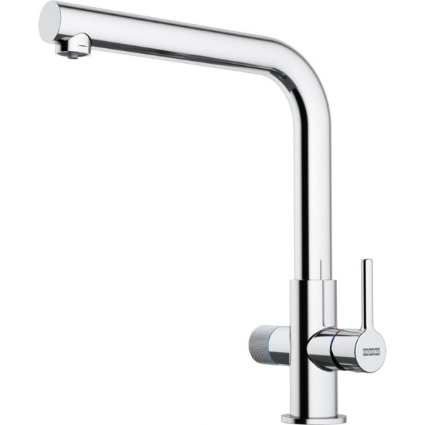 Kitchen tap Deck-mounted material: Brass with water filter HP, color: Chrome surface: Glossy Deck-mounted