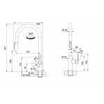 Μπαταρία κουζίνας επικαθήμενη από ορείχαλκο με ντους με φίλτρο νερού J-spout, Gold, χρώμα: Χρυσό επιφάνεια: Γυαλιστερή Επικαθήμενες