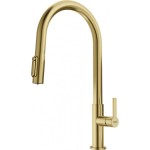 Kitchen tap Deck-mounted material: Brass With Pull-Out Spray 1 jet with water filter, color: Gold surface: Glossy Kitchen tap Deck-mounted material: Brass With Pull-Out Spray 1 jet with water filter, color: Gold surface: Glossy Deck-mounted