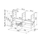 Shelf for hood Black Extra Matt, 156x48x117 Electrical appliances spare parts