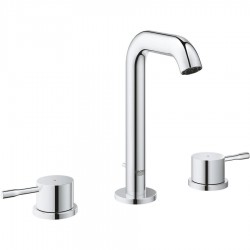 Wash basin tap Deck-mounted dual-level L size material: Brass With pop-up waste set, color: Chrome surface: Glossy Deck-mounted
