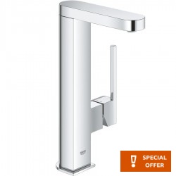 Wash basin tap Deck-mounted L size material: Brass mixer With push-open waste set, color: Chrome surface: Glossy Deck-mounted