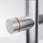 Μπαταρία κουζίνας επικαθήμενη από inox με φίλτρο νερού με 6 λειτουργίες νερού: παγωμένο, κρύο, βραστό & ανθρακούχο, χρώμα: Χρωμέ επιφάνεια: Βουρτσισμένη Επικαθήμενες