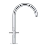 Wash basin tap Deck-mounted dual-level L size material: Brass With push-open waste set, color: Chrome surface: Glossy Deck-mounted
