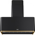 Absorber Chimney wall 80cm, style: 250 W BK Extra Matt/Gold Ring, color: Black/Gold Wall-mounted chimney hoods