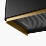 Absorber Chimney wall 80cm, style: 250 W BK Extra Matt/Gold Ring, color: Black/Gold Wall-mounted chimney hoods