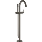 Bathtub tap Floor-standing external part material: Brass, color: Grey surface: Brushed Floor standing