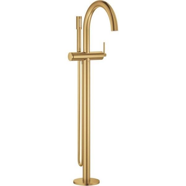 Bathtub tap Floor-standing external part material: Brass, color: Gold surface: Brushed Floor standing