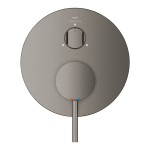 Shower tap Wall-mounted external part 3 way material: Brass mixer With plate without hand shower, hose and holder, color: Grey surface: Brushed Wall-mounted - external part