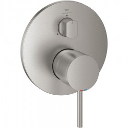 Shower tap Wall-mounted external part 3 way material: Brass mixer With plate without hand shower, hose and holder, color: Chrome surface: Brushed Wall-mounted - external part