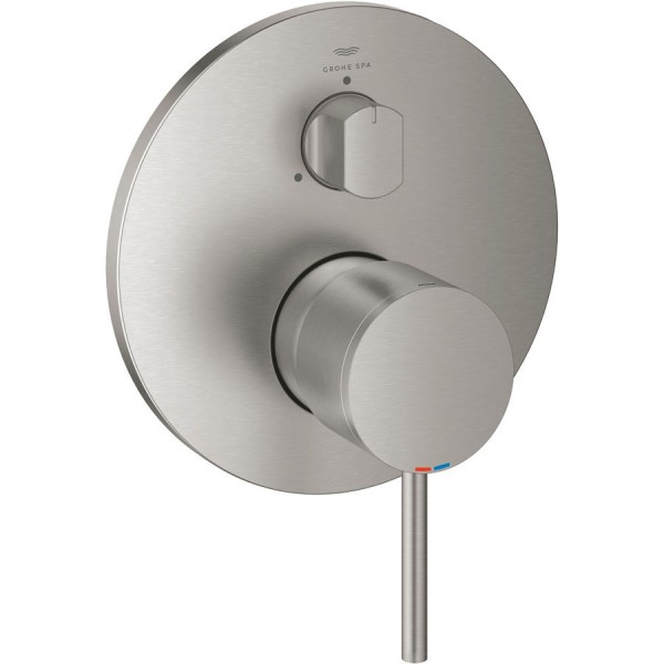 Shower tap Wall-mounted external part 3 way material: Brass mixer With plate without hand shower, hose and holder, color: Chrome surface: Brushed Wall-mounted - external part