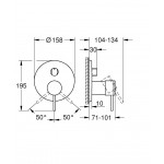 Μπαταρία ντουζιέρας εντοιχιζόμενη εξωτερικό μέρος 3 εξόδων αναμεικτική από ορείχαλκο με πλακέτα Brushed cool sunrise, χρώμα: Χρυσό επιφάνεια: Βουρτσισμένη Εντοιχιζόμενες εξωτερικό μέρος