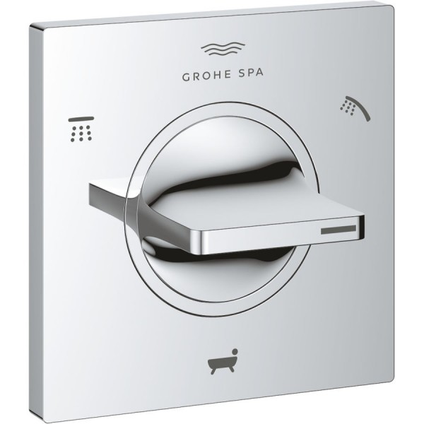 Diverter for concealed shower tap Wall-mounted - external part material: Brass 3 way, color: Chrome surface: Glossy Diverters - external part