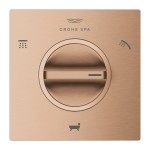 Diverter for concealed shower tap Wall-mounted - external part brushed warm sunset material: Brass 3 way, color: Pink Gold surface: Brushed Diverters - external part