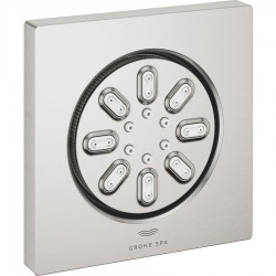 Ντους (Jet) επίτοιχο 2 ροών (PureRain, ActiveJet) 7,5x7,5cm, supersteel, χρώμα: Χρωμέ από ορείχαλκο επιφάνεια: Βουρτσισμένη