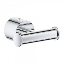 Hook double Flat wall mounted material: Brass, color: Chrome surface: Glossy Hooks