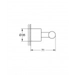 Hook double Flat wall mounted material: Brass, color: Grey surface: Brushed Hooks Hook double Flat wall mounted material: Brass, color: Grey surface: Brushed Hooks