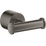 Hook double Flat wall mounted material: Brass, color: Grey surface: Brushed Hooks Hook double Flat wall mounted material: Brass, color: Grey surface: Brushed Hooks