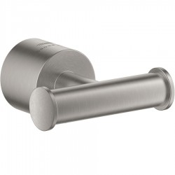 Hook double Flat wall mounted material: Brass, color: Chrome surface: Brushed Hooks