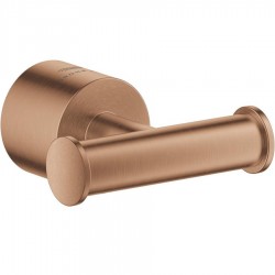 Hook double Flat wall mounted material: Brass, color: Pink Gold surface: Brushed Hooks