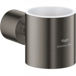 Base for wall-mounted accessories material: Brass surface: Brushed, color: Grey Soap holders