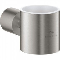 Base for wall-mounted accessories material: Brass surface: Brushed, color: Chrome Soap holders