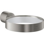 Base for wall-mounted accessories material: Brass surface: Brushed, color: Chrome Soap holders