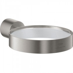 Base for wall-mounted accessories material: Brass surface: Brushed, color: Chrome Soap holders