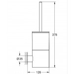Brush (broom) material: Brass Wall-mounted, color: Chrome surface: Brushed Toilet brush holders