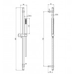 Shower slider rail 85cm material: Brass Black Matt with hand shower & hose, color: Black surface: Matt Shower slider rails Shower slider rail 85cm material: Brass Black Matt with hand shower & hose, color: Black surface: Matt Shower slider rails