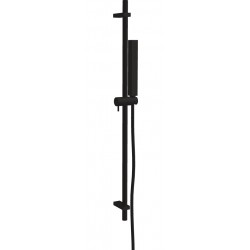 Shower slider rail 85cm material: Brass Black Matt with hand shower & hose, color: Black surface: Matt