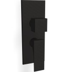 Shower tap Wall-mounted external part 2 way / 3 way material: Brass mixer With plate without hand shower, hose and holder, color: Black surface: Matt Wall-mounted - external part