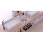 Washbasin Free standing 50x35x11 material: Solid Surface Without hole Without overflow waste cover not included, color: White surface: Matt Free standing Washbasin Free standing 50x35x11 material: Solid Surface Without hole Without overflow waste cover not included, color: White surface: Matt Free standing