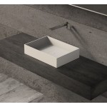 Νιπτήρας ελευθέρας τοποθέτησης 50x35x11 από solid surface χωρίς οπή  χωρίς υπερχείλιση, χρώμα: Λευκό επιφάνεια: Ματ Ελευθέρας τοποθέτησης
