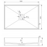 Νιπτήρας ελευθέρας τοποθέτησης 50x35x11 από solid surface χωρίς οπή  χωρίς υπερχείλιση, χρώμα: Λευκό επιφάνεια: Ματ Ελευθέρας τοποθέτησης