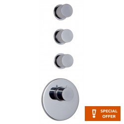 Shower tap Wall-mounted external part 1 hole 3 way material: Brass thermostatic with separate exits without hand shower, hose and holder, color: Chrome surface: Glossy Wall-mounted - external part