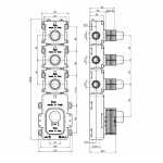 Shower tap Wall-mounted concealed part 3 way Wall-mounted - concealed part Shower tap Wall-mounted concealed part 3 way Wall-mounted - concealed part