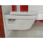 Wall-mounted toilet & toilet seat soft closing, style: Wrapover Rimless White Alpin, DirectFlush, Quick Release 53x37 surface: Glossy, color: White Wall-mounted Wall-mounted toilet & toilet seat soft closing, style: Wrapover Rimless White Alpin, DirectFlush, Quick Release 53x37 surface: Glossy, color: White Wall-mounted