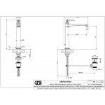 Wash basin tap Deck-mounted for free-standing washbasin material: Brass mixer With pop-up waste set, color: Bronze surface: Brushed Deck-mounted