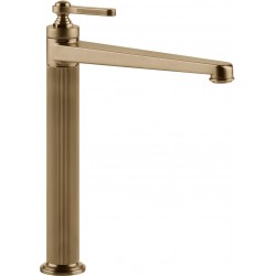 Wash basin tap Deck-mounted for free-standing washbasin material: Brass mixer With pop-up waste set, color: Bronze surface: Brushed Deck-mounted