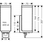Dispenser από ορείχαλκο επίτοιχος τύπος 600 ml Brushed Bronze, χρώμα: Μπρονζέ επιφάνεια: Βουρτσισμένη Dispenser
