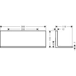 Ράφι μπάνιου 30x11 από ορείχαλκο Brushed Black Chrome, χρώμα: Μαύρο επιφάνεια: Βουρτσισμένη Ράφια μπάνιου 
