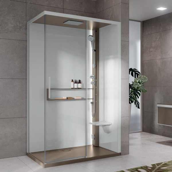 Hydromassage shower box Rectangular 120x90, color: White/Bronze Rectangular
