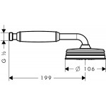 Τηλέφωνο ντους 1 ροής 100, stainless steel optic, χρώμα: Χρωμέ/Λευκό επιφάνεια: Βουρτσισμένη Τηλέφωνα