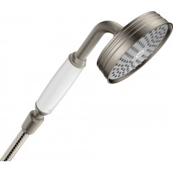 Shower head 1 jet, color: Chrome/White surface: Brushed Hand showers