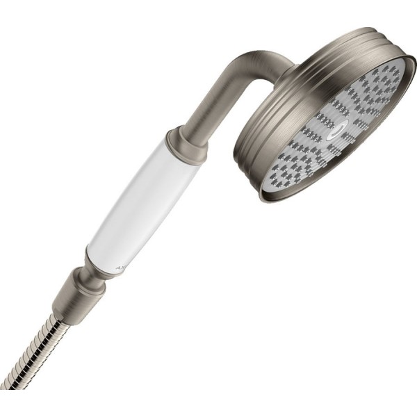 Τηλέφωνο ντους 1 ροής 100, stainless steel optic, χρώμα: Χρωμέ/Λευκό επιφάνεια: Βουρτσισμένη Τηλέφωνα