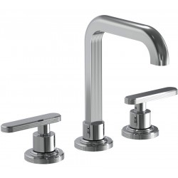 Wash basin tap Deck-mounted dual-level L size material: Brass With push-open waste set, color: Chrome surface: Glossy Deck-mounted